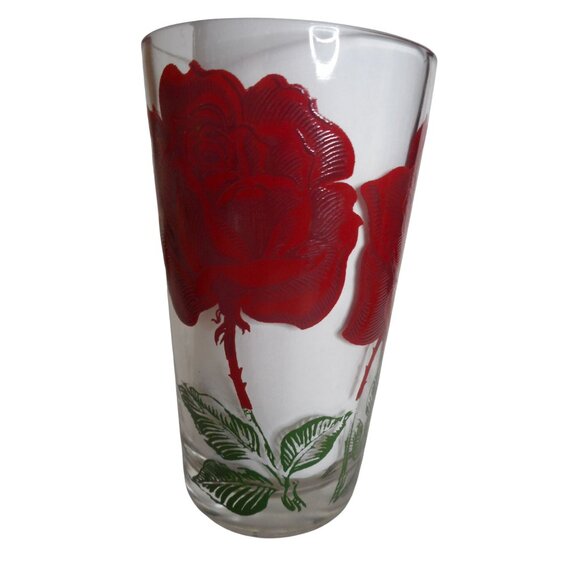 MCM Boscul Peanut Butter Drinking Juice Glass Tumbler Dark Red Rose Estate 5" #2 - Picture 3 of 4